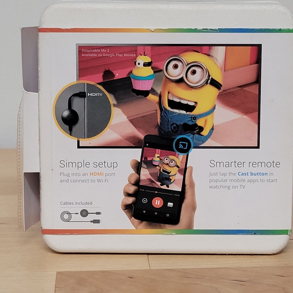 Google Chromecast 2nd Gen Media Streamer OS One Size Black NC2-6A5 HDMI Tested - Picture 9 of 9